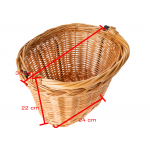 Prútený košík na bicykel HT-198 – prírodný